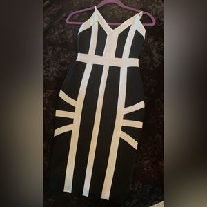Black and white bandage dress